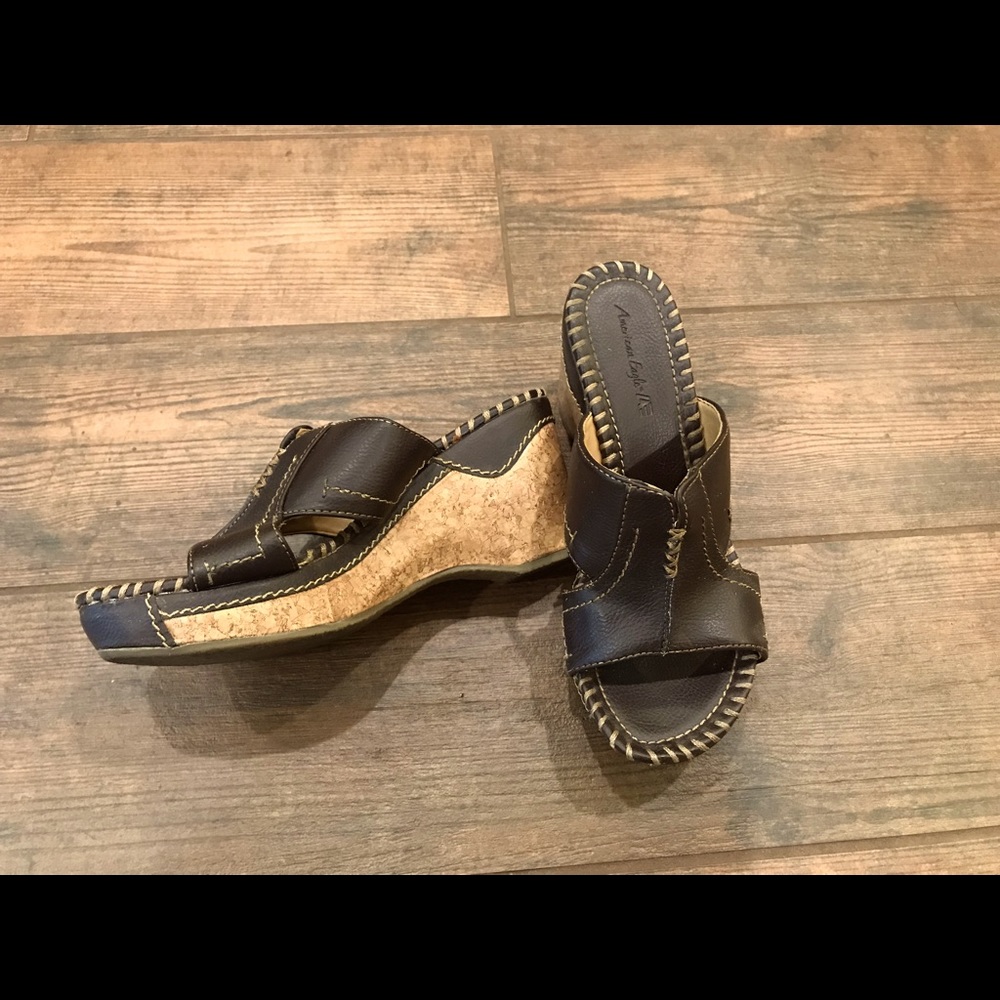 American Eagle cork Wedges, Brown Size 7